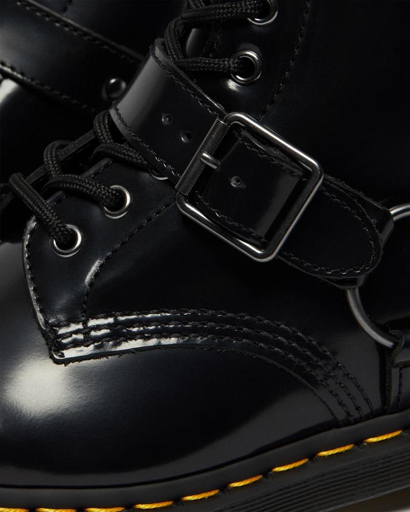 Dr Martens 1460 Harness Lær Snørestøvletter Dame Svarte | Norge 608EBC